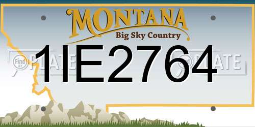 1IE2764 Montana License Plate