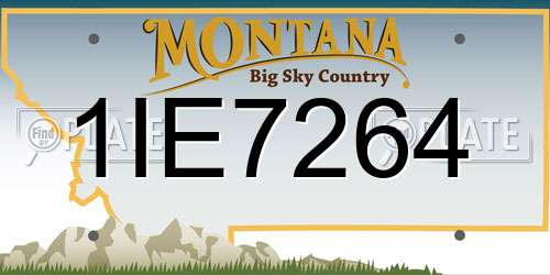 1IE7264 Montana License Plate