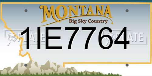1IE7764 Montana License Plate