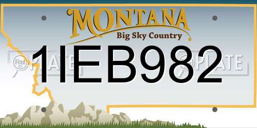 1IEB982 Montana License Plate
