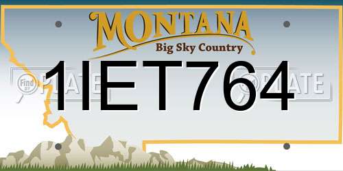 1IET764 Montana License Plate