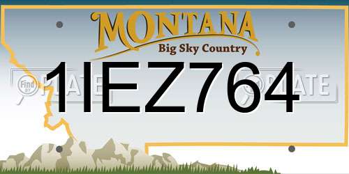 1IEZ764 Montana License Plate