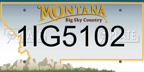 1IG5102 Montana License Plate