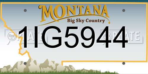 1IG5944 Montana License Plate