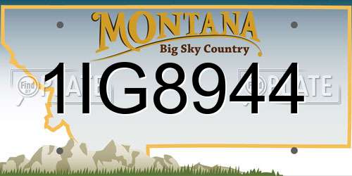 1IG8944 Montana License Plate