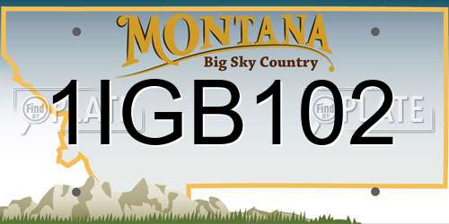 1IGB102 Montana License Plate