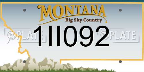 1II092 Montana License Plate