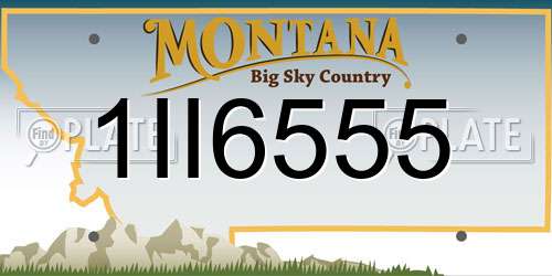 1II6555 Montana License Plate
