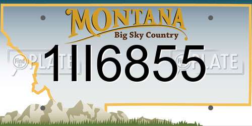 1II6855 Montana License Plate