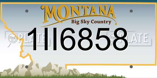 1II6858 Montana License Plate