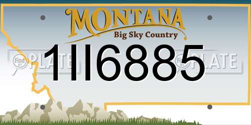 1II6885 Montana License Plate