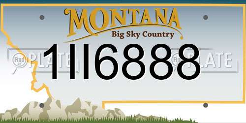 1II6888 Montana License Plate