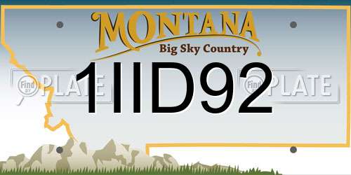 1IID92 Montana License Plate
