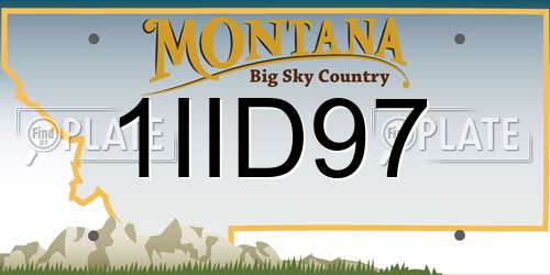 1IID97 Montana License Plate
