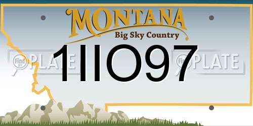1IIO97 Montana License Plate