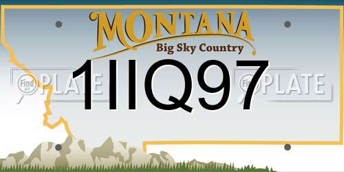 1IIQ97 Montana License Plate