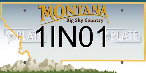 1IN01 Montana License Plate