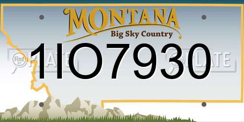 1IO7930 Montana License Plate