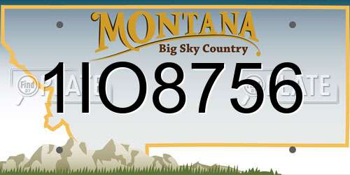 1IO8756 Montana License Plate