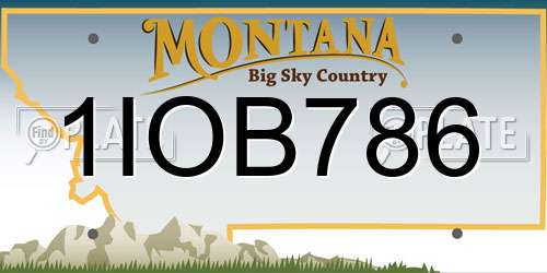 1IOB786 Montana License Plate