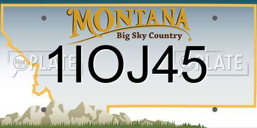 1IOJ45 Montana License Plate
