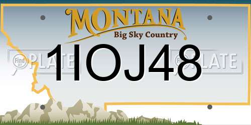 1IOJ48 Montana License Plate