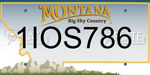 1IOS786 Montana License Plate