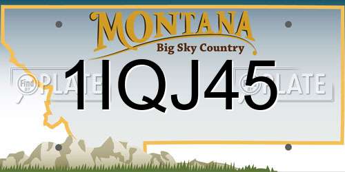 1IQJ45 Montana License Plate