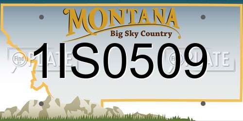 1IS0509 Montana License Plate