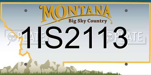 1IS2113 Montana License Plate