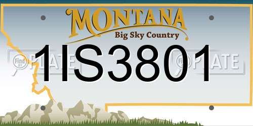 1IS3801 Montana License Plate