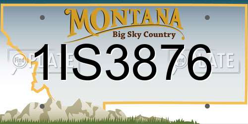 1IS3876 Montana License Plate