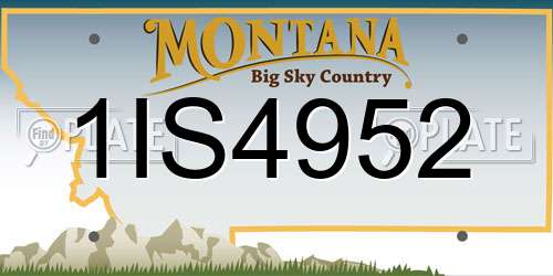 1IS4952 Montana License Plate
