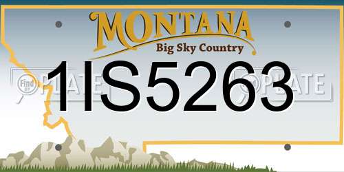 1IS5263 Montana License Plate