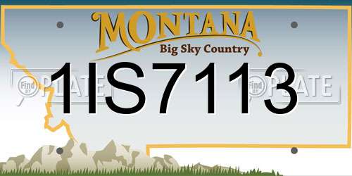 1IS7113 Montana License Plate