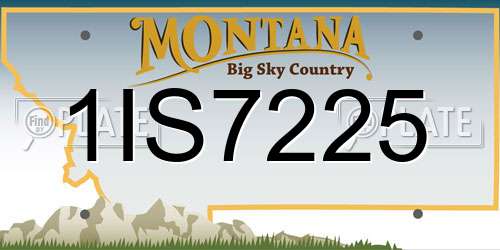 1IS7225 Montana License Plate