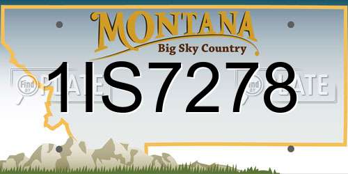 1IS7278 Montana License Plate