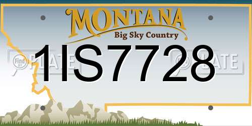 1IS7728 Montana License Plate