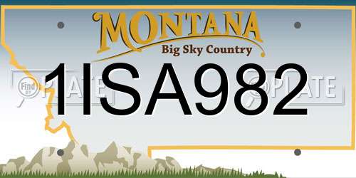 1ISA982 Montana License Plate
