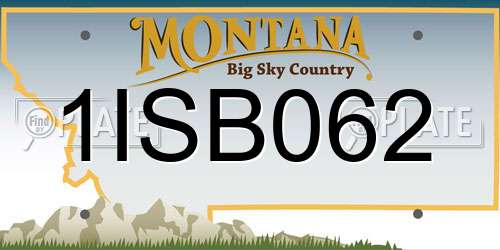 1ISB062 Montana License Plate