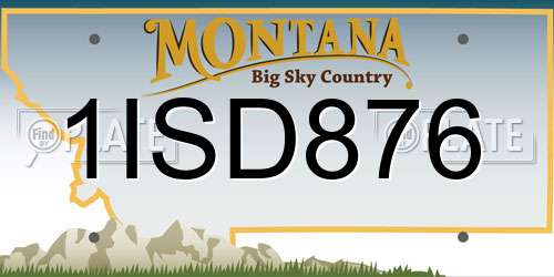 1ISD876 Montana License Plate