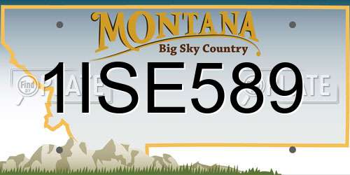 1ISE589 Montana License Plate