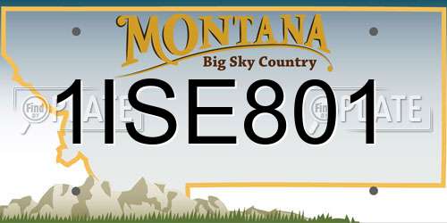 1ISE801 Montana License Plate