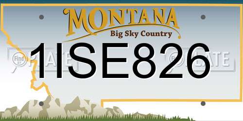 1ISE826 Montana License Plate