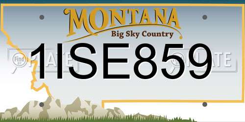 1ISE859 Montana License Plate