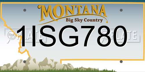 1ISG780 Montana License Plate