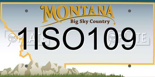 1ISO109 Montana License Plate