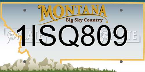 1ISQ809 Montana License Plate