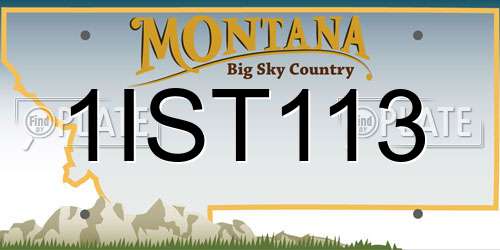 1IST113 Montana License Plate