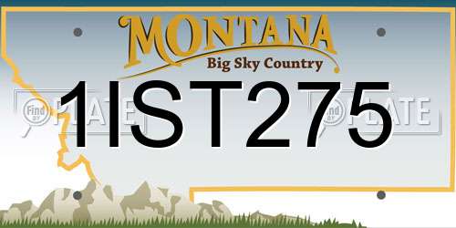 1IST275 Montana License Plate